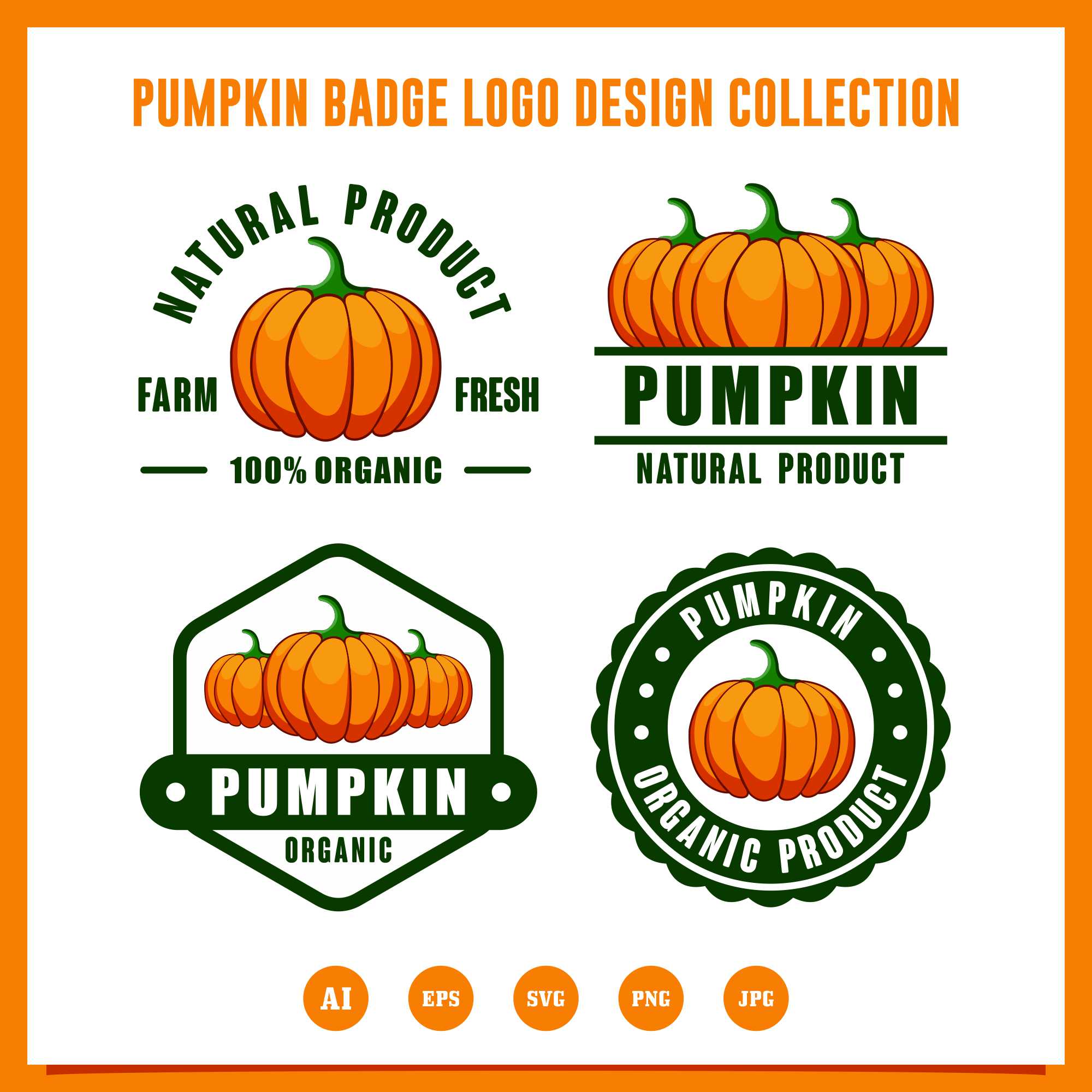 badge pumpkin organic product logo 798