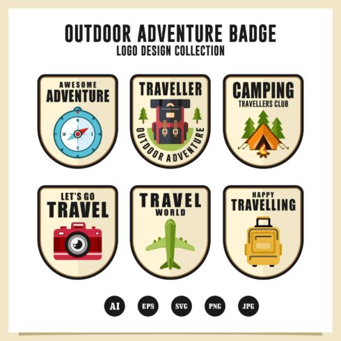 Set Outdoor adventure badge logo design collection - $5 cover image.
