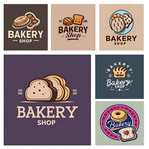Bakery Shop - Logo Design Template Total = 06 cover image.