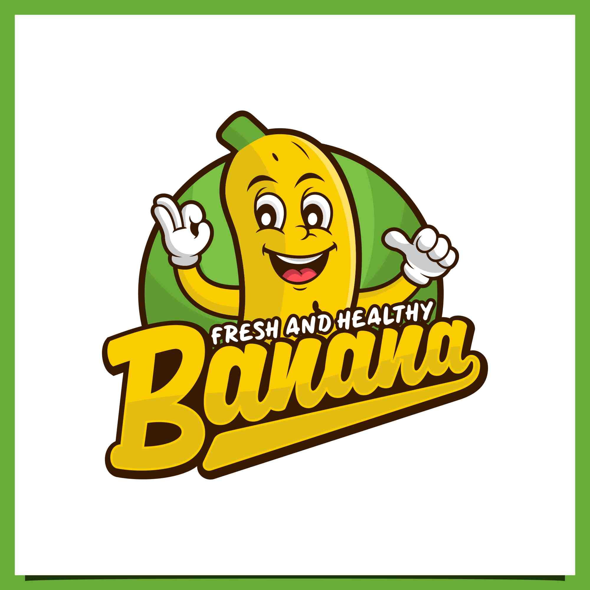 Set Banana mascot fresh and healthy Logo design - $6 preview image.