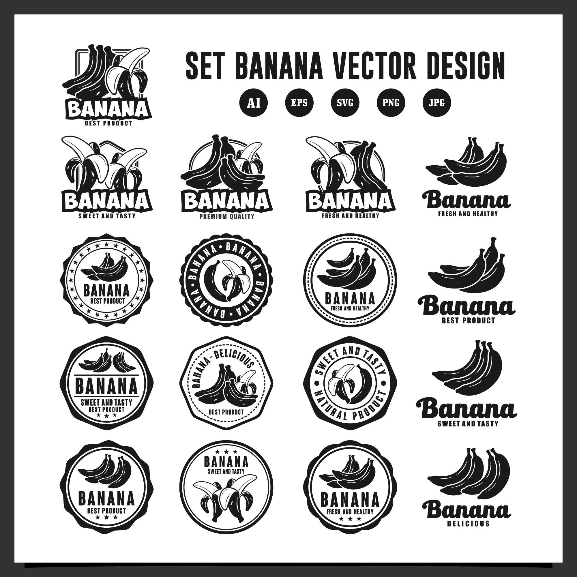 Set Banana vector design collection - $8 cover image.