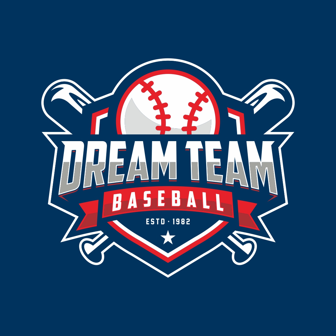 Modern professional baseball template logo design for baseball club preview image.
