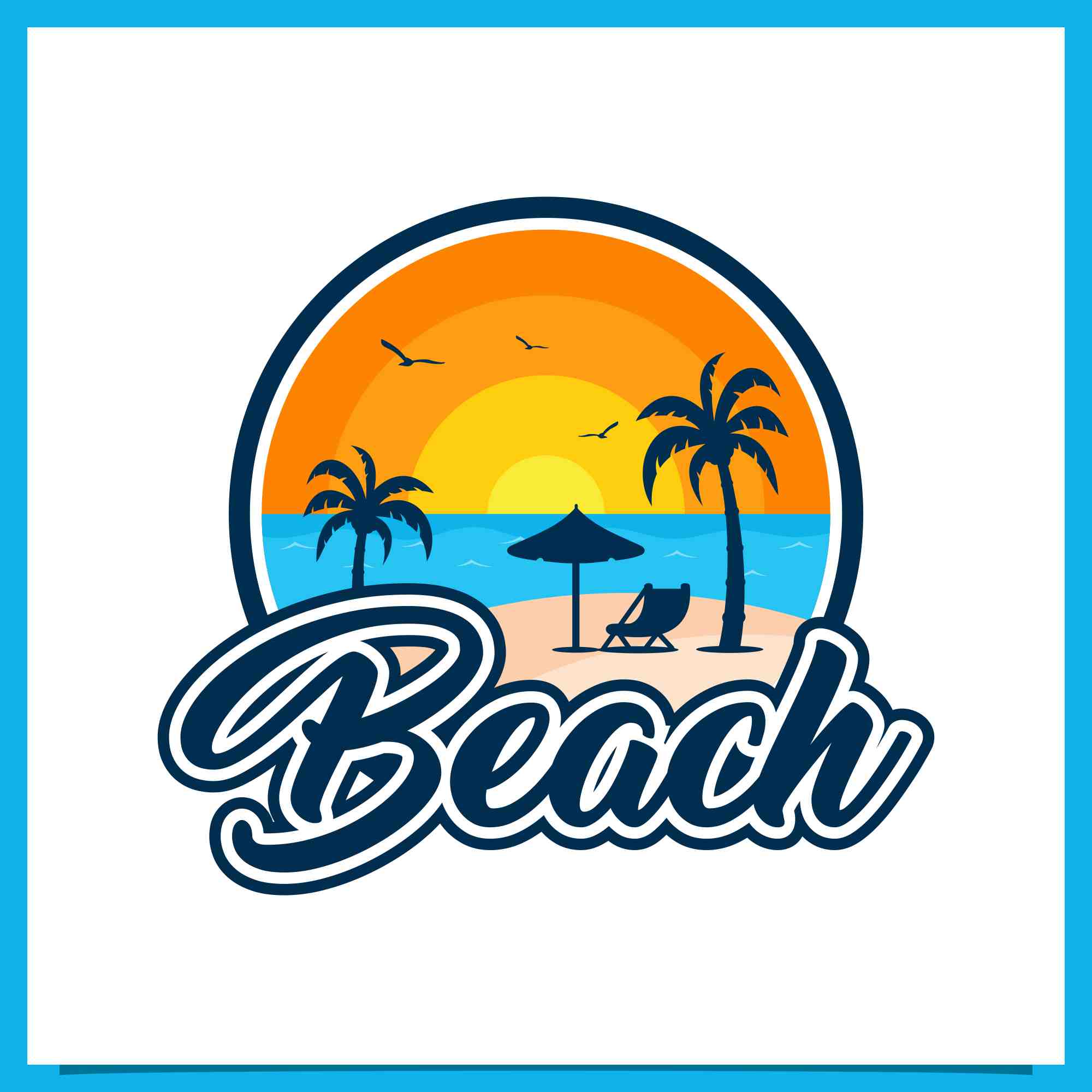 Set Beach badge logo design collection - $4 preview image.