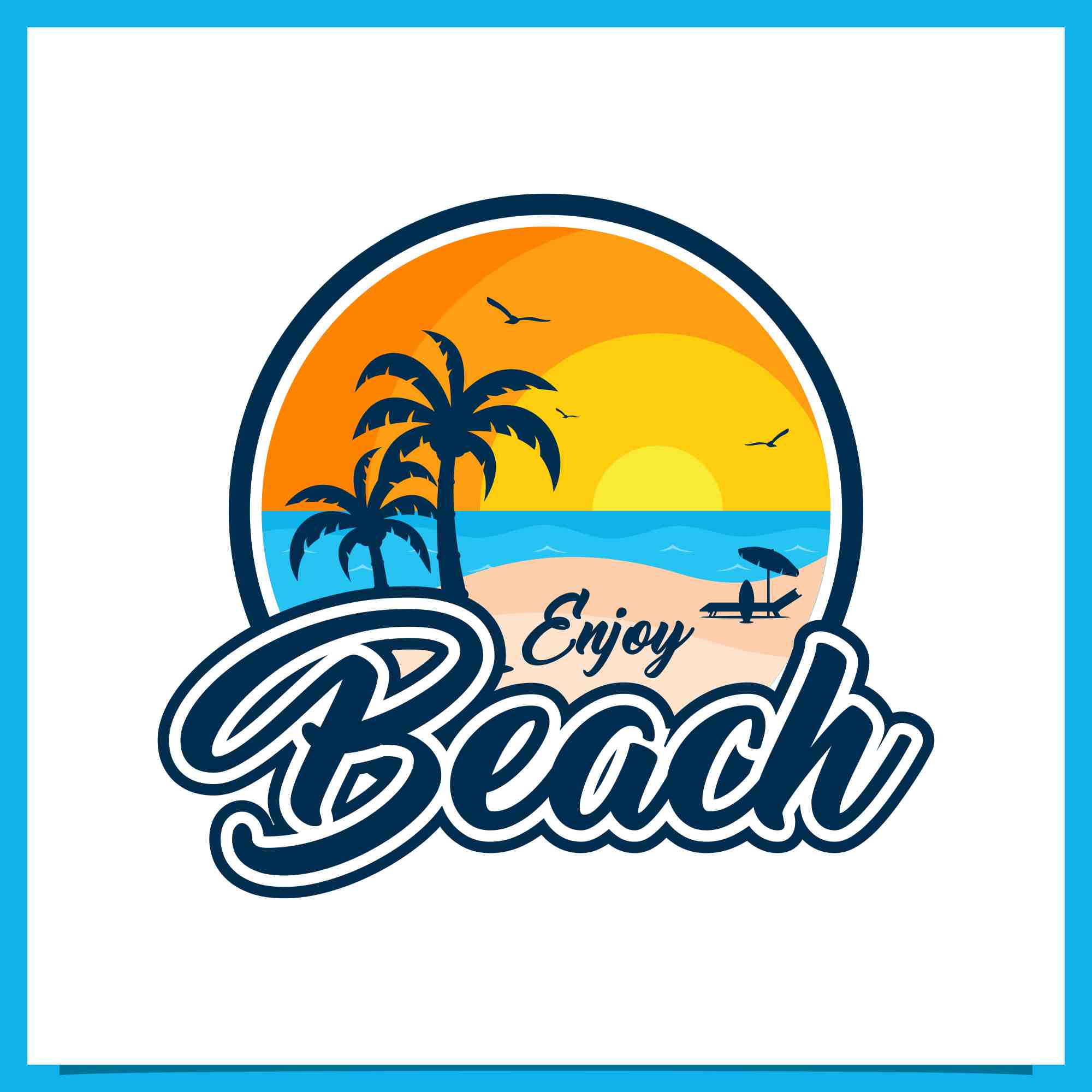 beach badge logo design collection 3 749