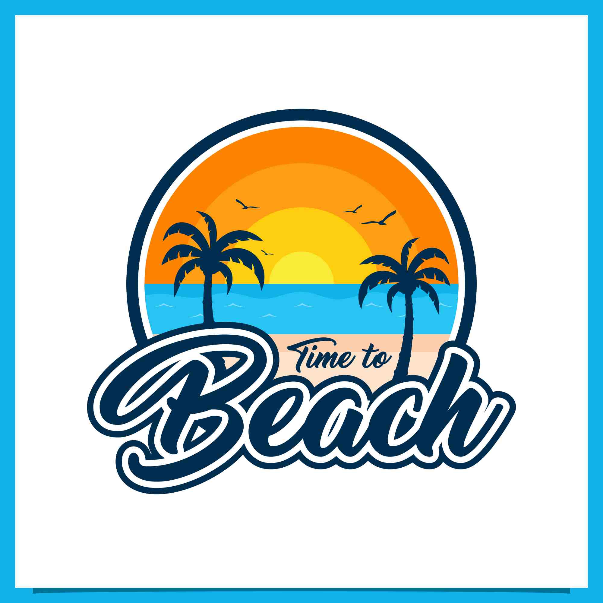 beach badge logo design collection 4 954