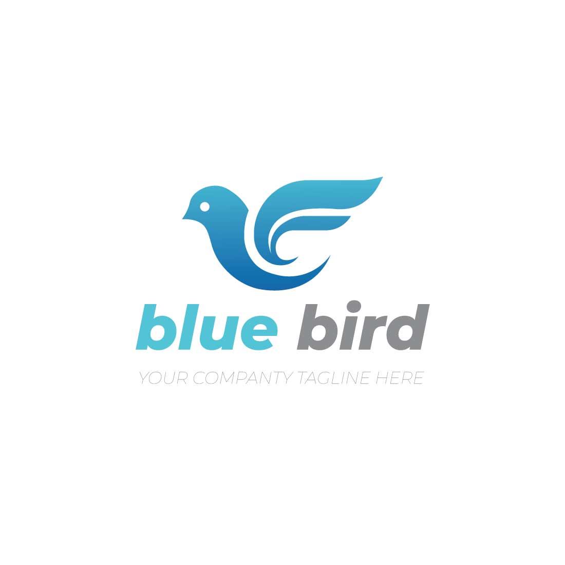 Blue bird logo design preview image.