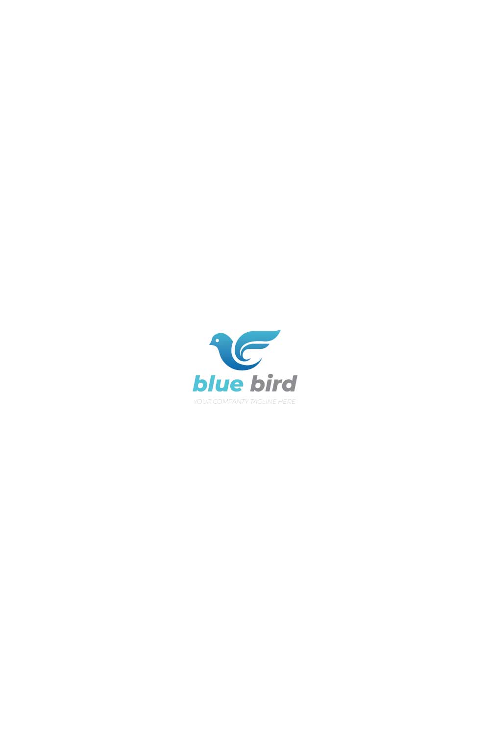 Blue bird logo design pinterest preview image.