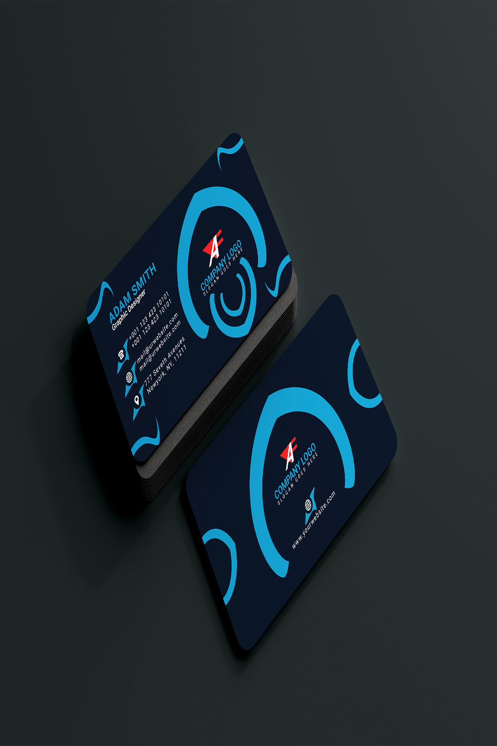 Trendy Creative 4 Color Variation Business Card All In One 2024 pinterest preview image.