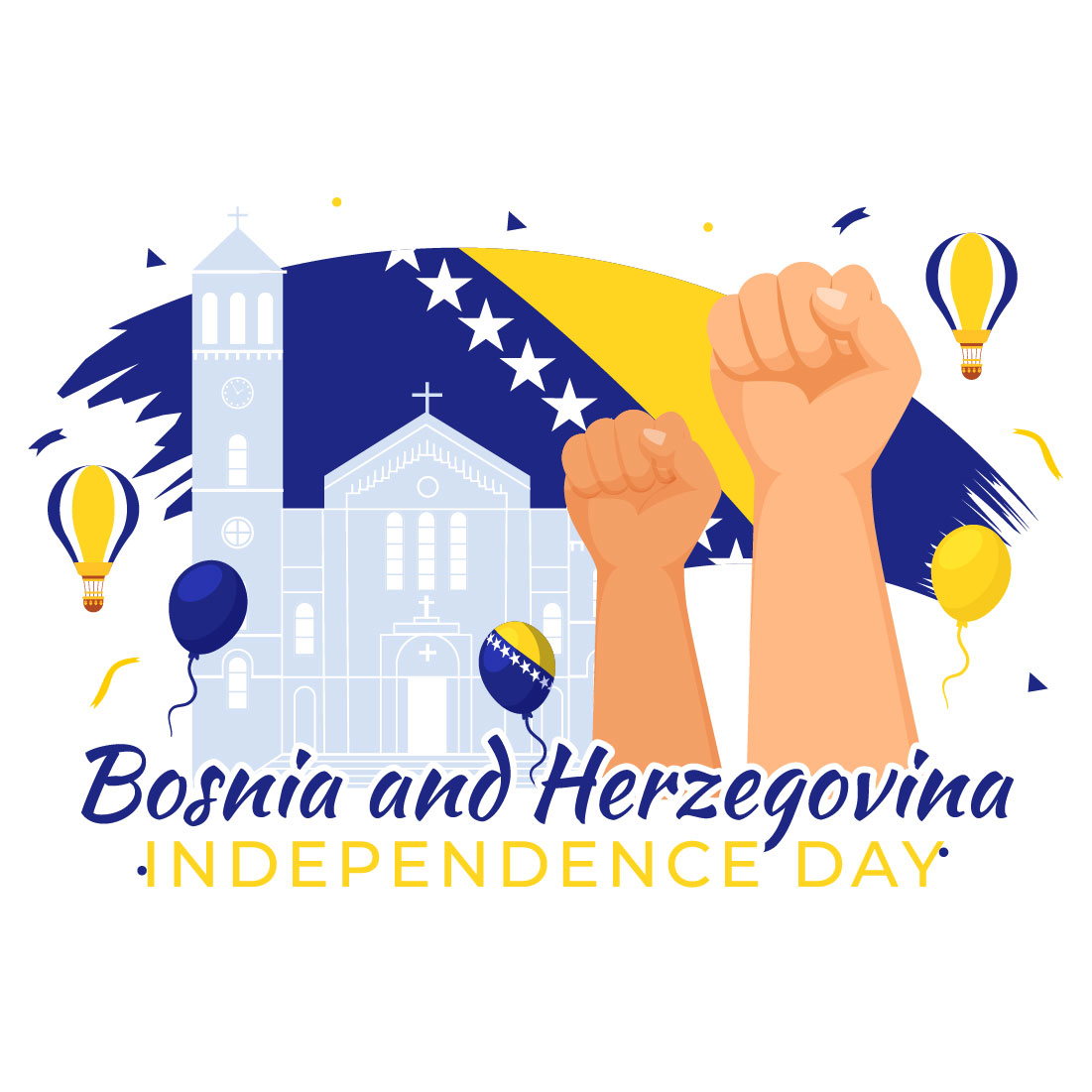 14 Bosnia and Herzegovina Independence Day Illustration preview image.