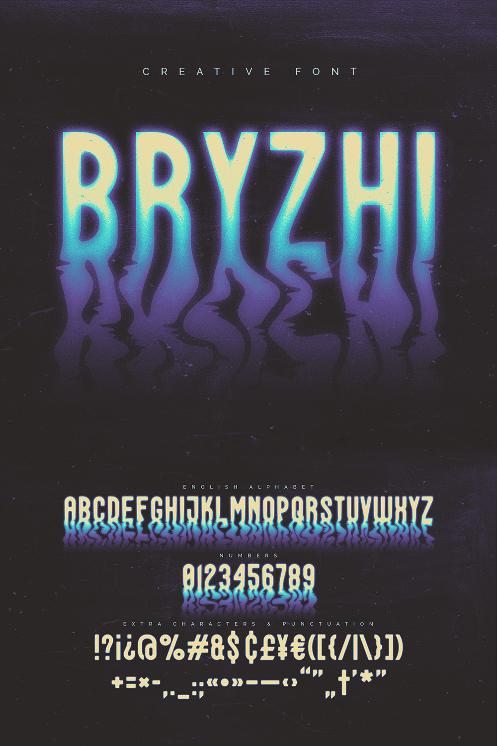 Bryzhi - Creative Font pinterest preview image.