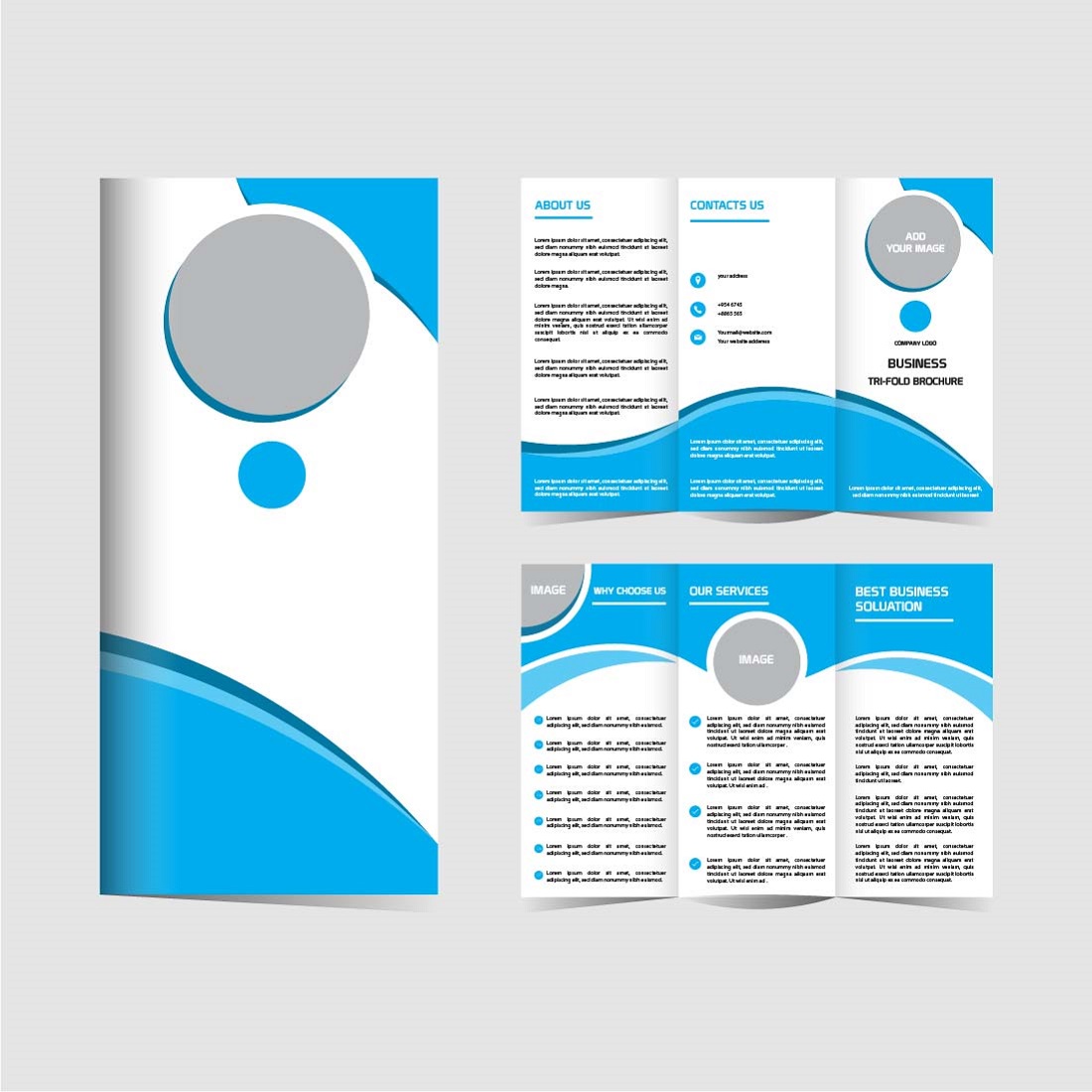 business tri fold brochure design set template editable and resizable 03 40