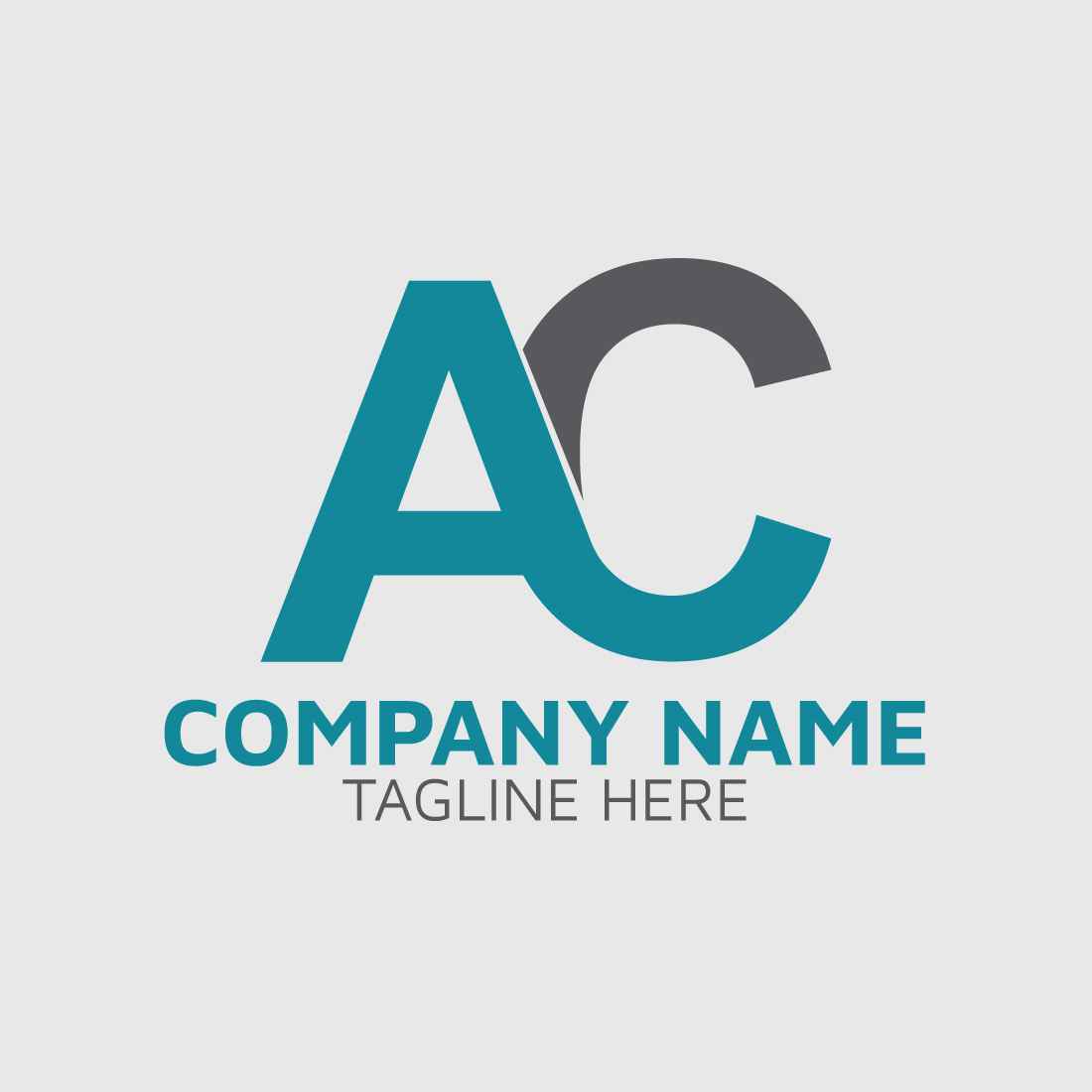 Monogram AC letter logo template design preview image.