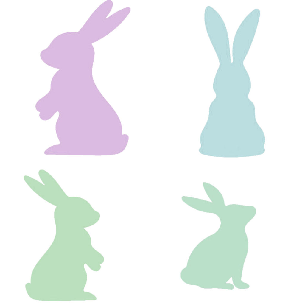 Decorative Bunny Set of 6 Stickers Pastel Colored - MasterBundles