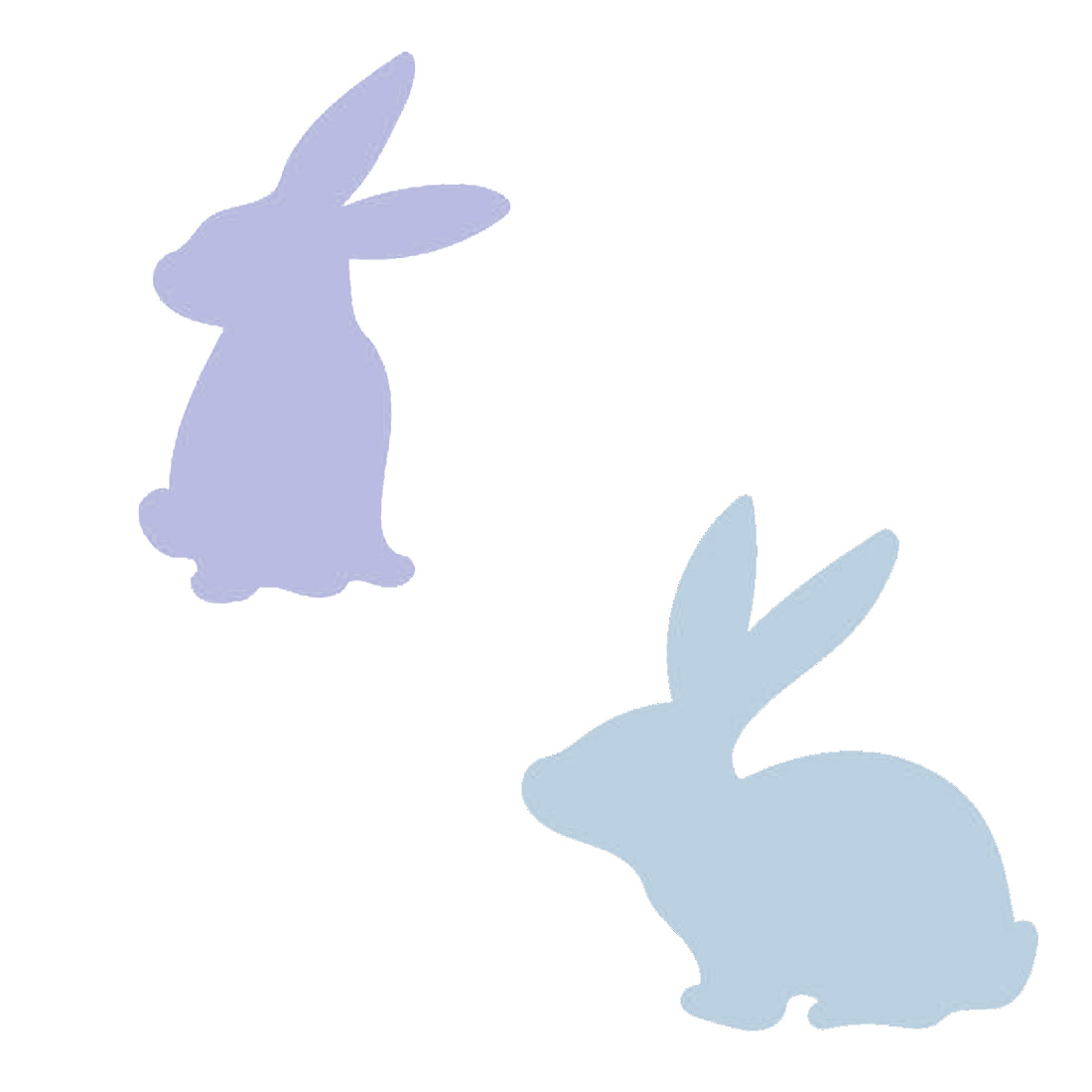 Decorative Bunny Set of 6 Stickers Pastel Colored preview image.