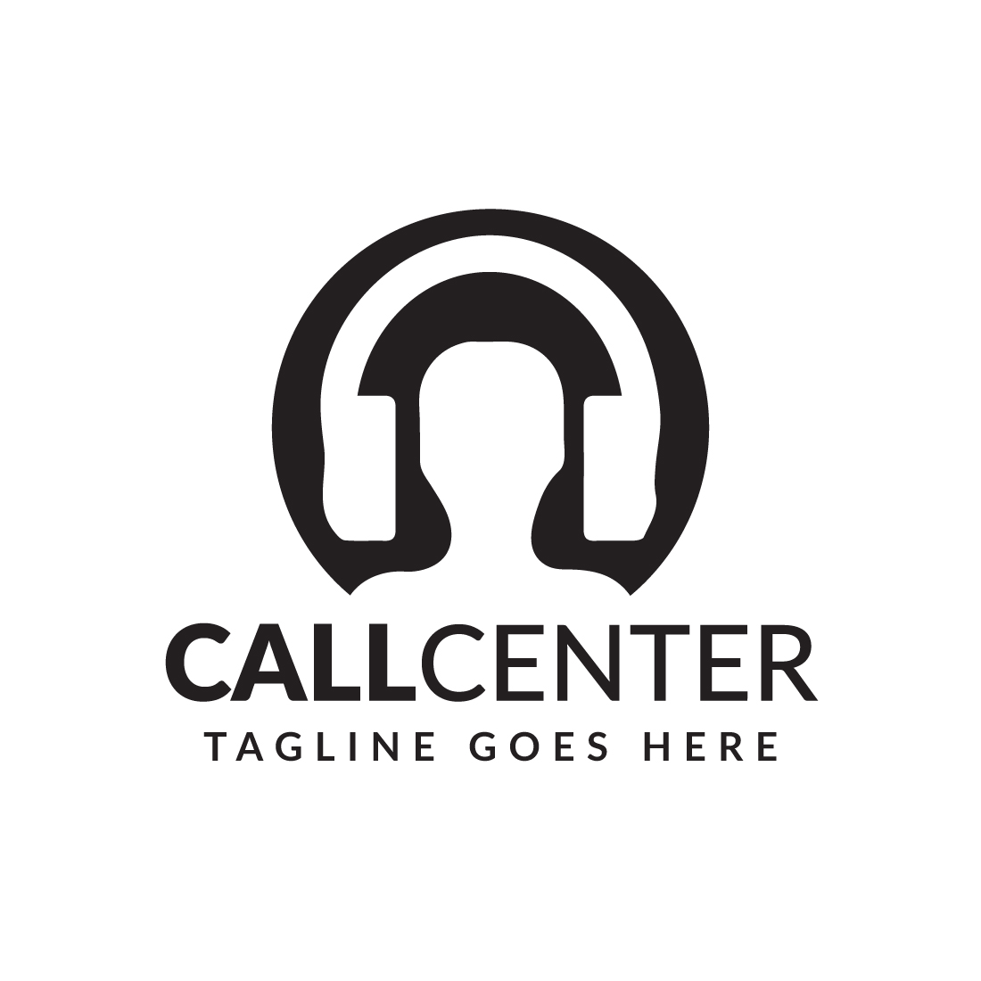 Call Center or customer logo, call logo, customer logo, head phones logo preview image.