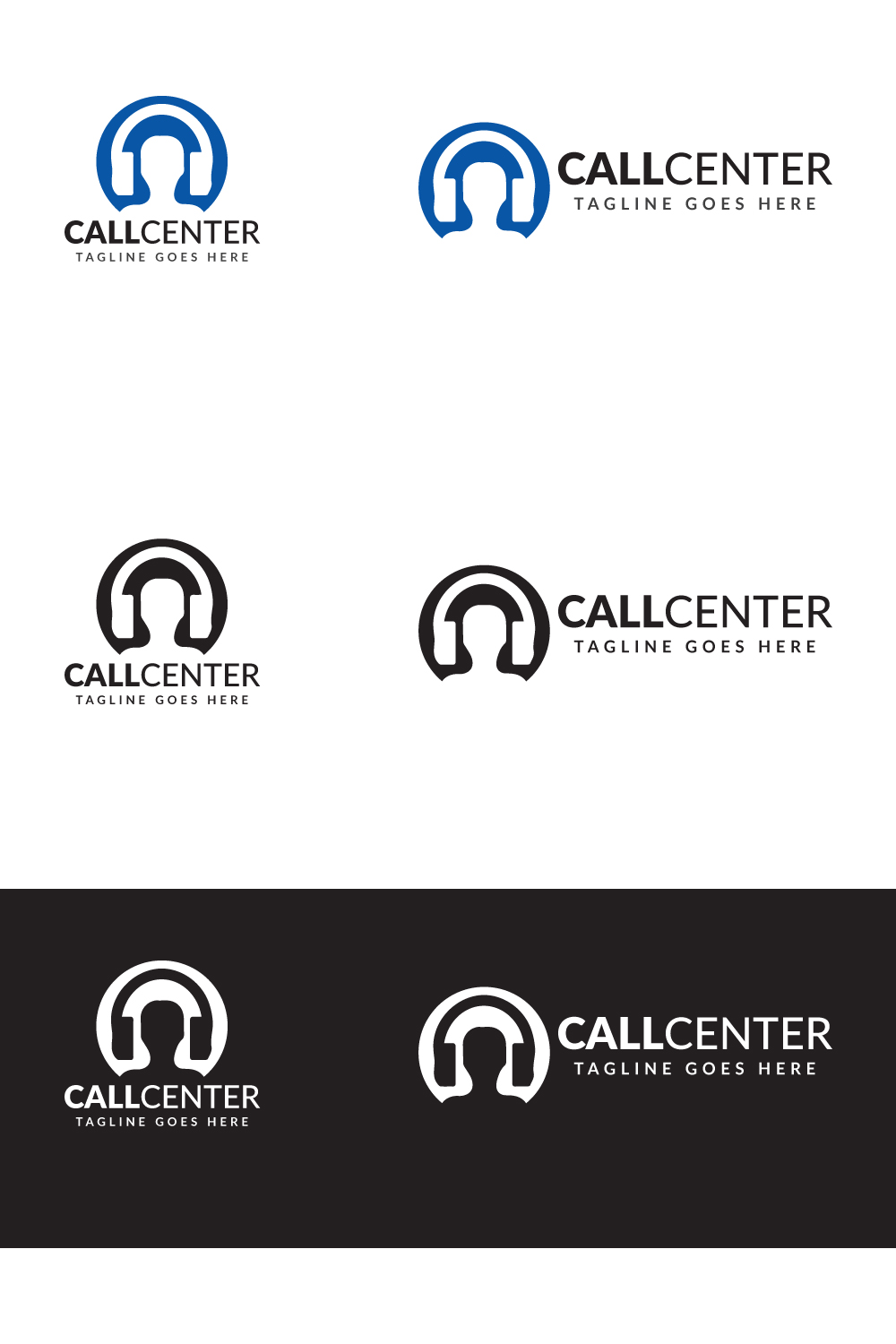 Call Center or customer logo, call logo, customer logo, head phones logo pinterest preview image.