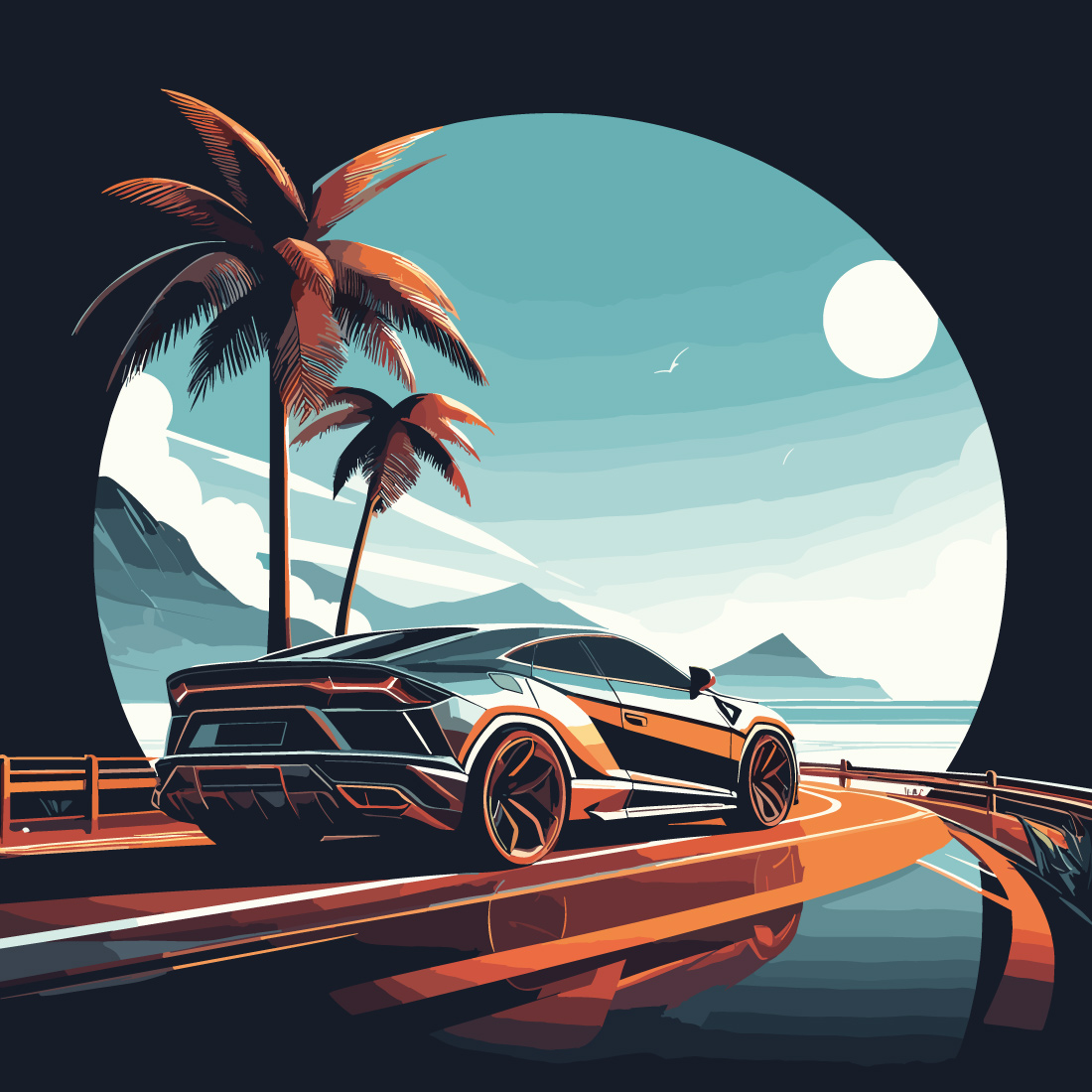 Fancy car drifting on a bautiful place preview image.
