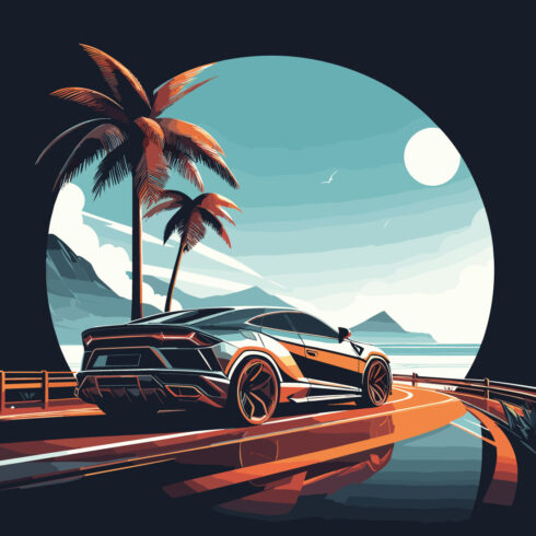 Fancy car drifting on a bautiful place cover image.