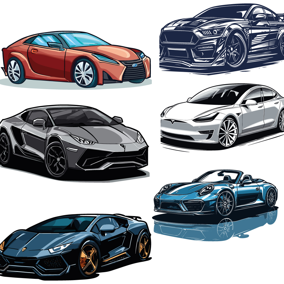 Sports cars for competition Transport for fast driving in races preview image.