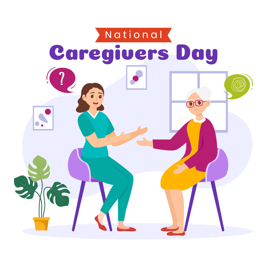 12 National Caregivers Day Illustration cover image.
