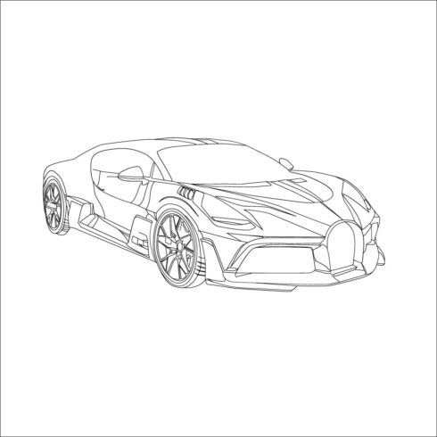sports car line art cover image.