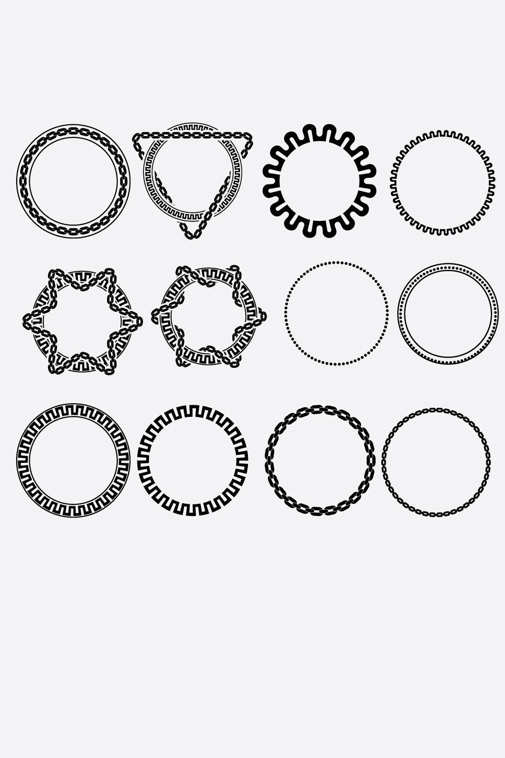 Chains Set – Icons, Parts, & Circles bundle pinterest preview image.