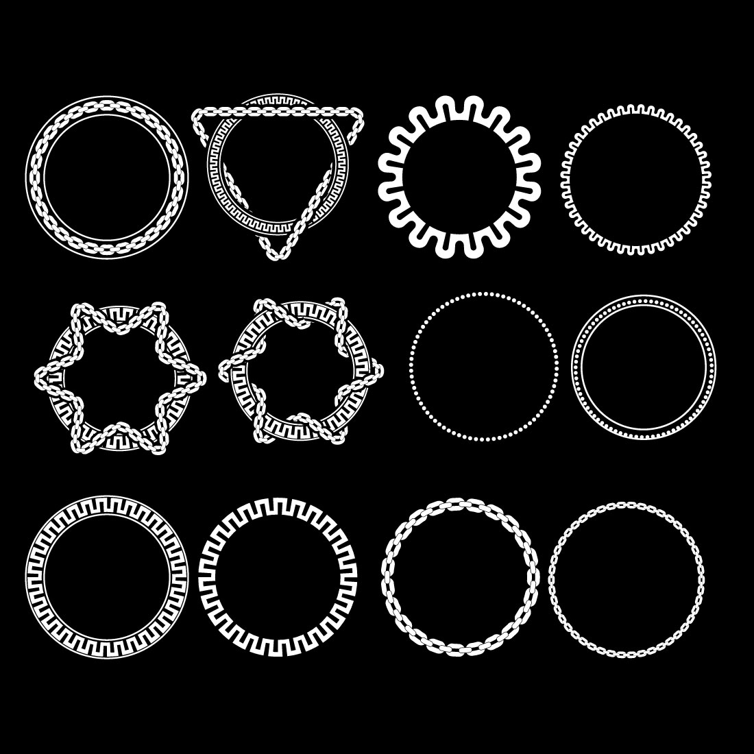 Chains Set – Icons, Parts, & Circles bundle preview image.