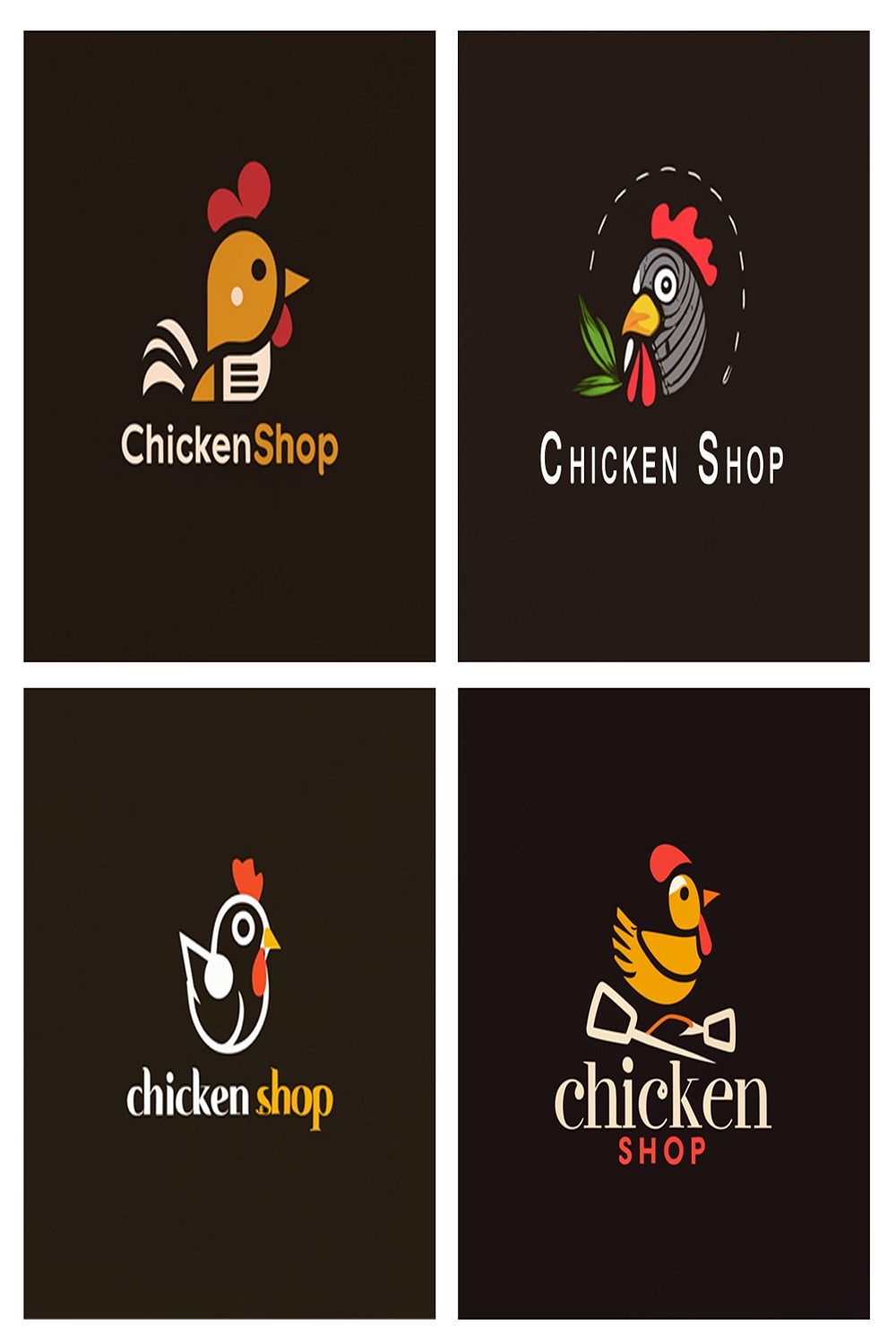 Chicken Shop - Logo Design Template pinterest preview image.