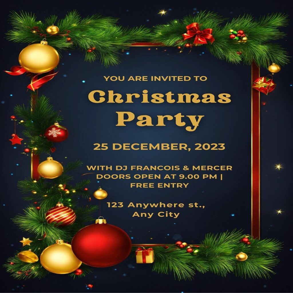 Merry Christmas - Party Invention Card Design Template Total - 08 ...