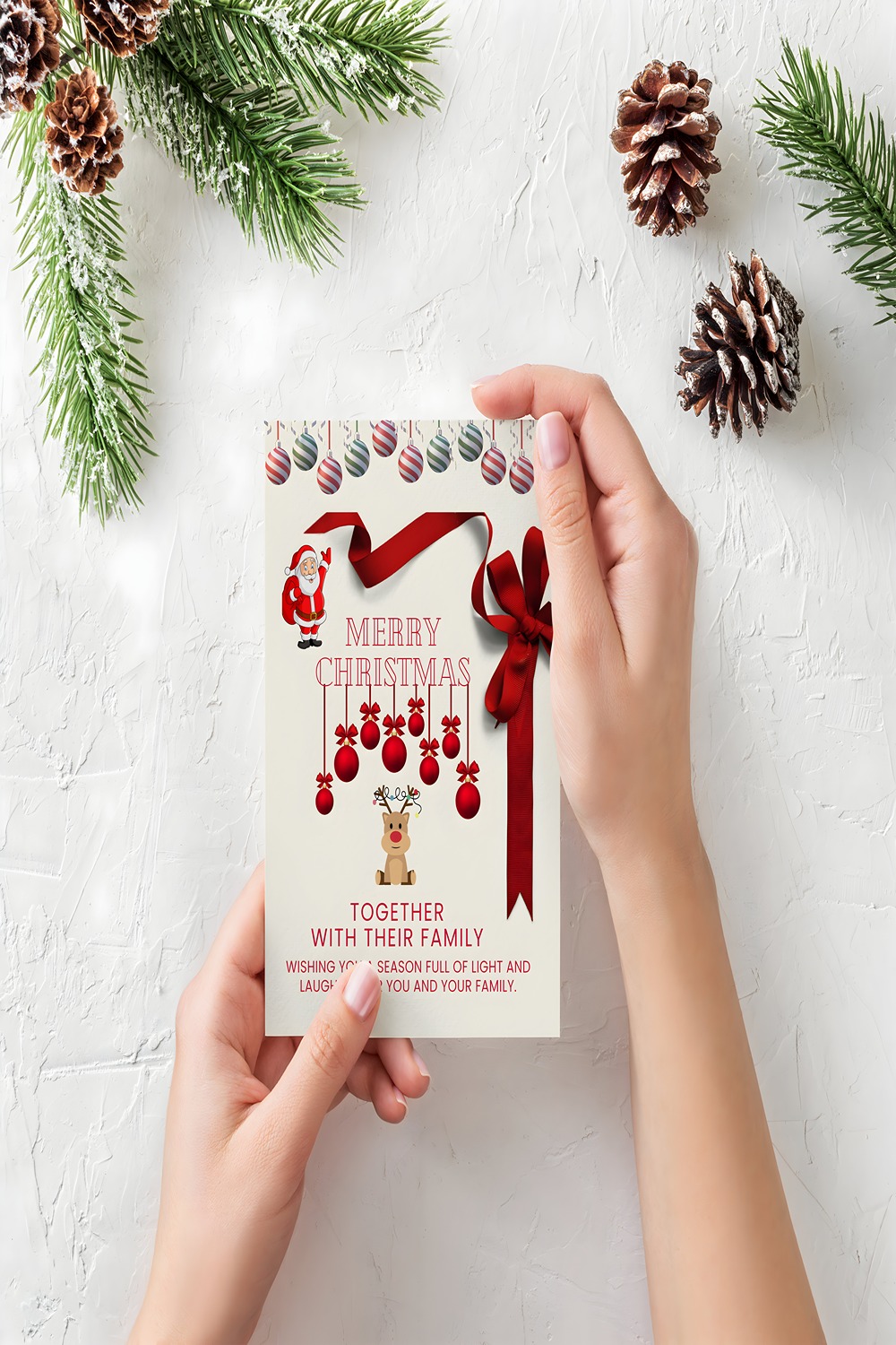 Merry Christmas - Greeting Card Design Template Total - 04 pinterest preview image.