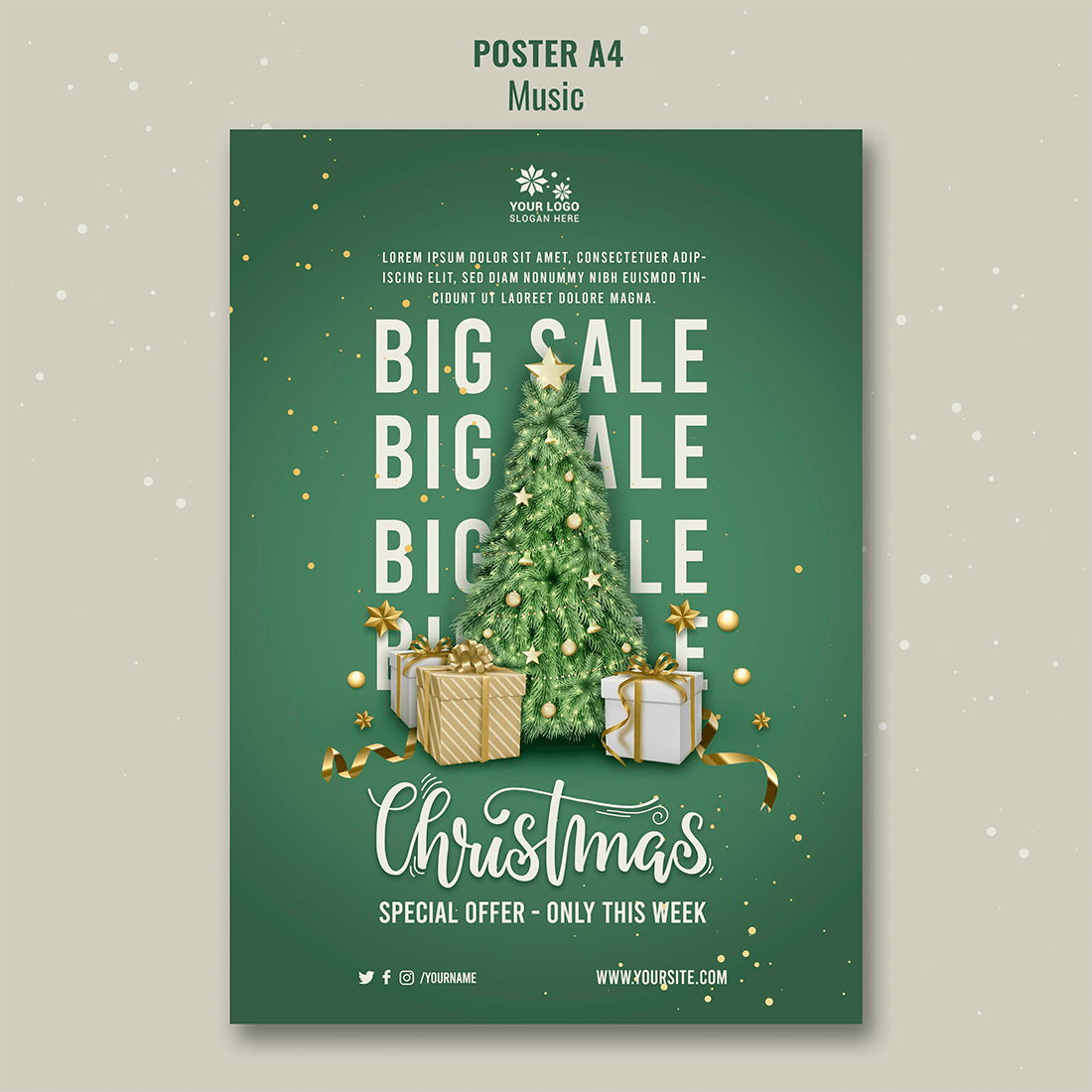 CHRISTMAS SALE POSTER FOR SOCIAL MEDIA preview image.