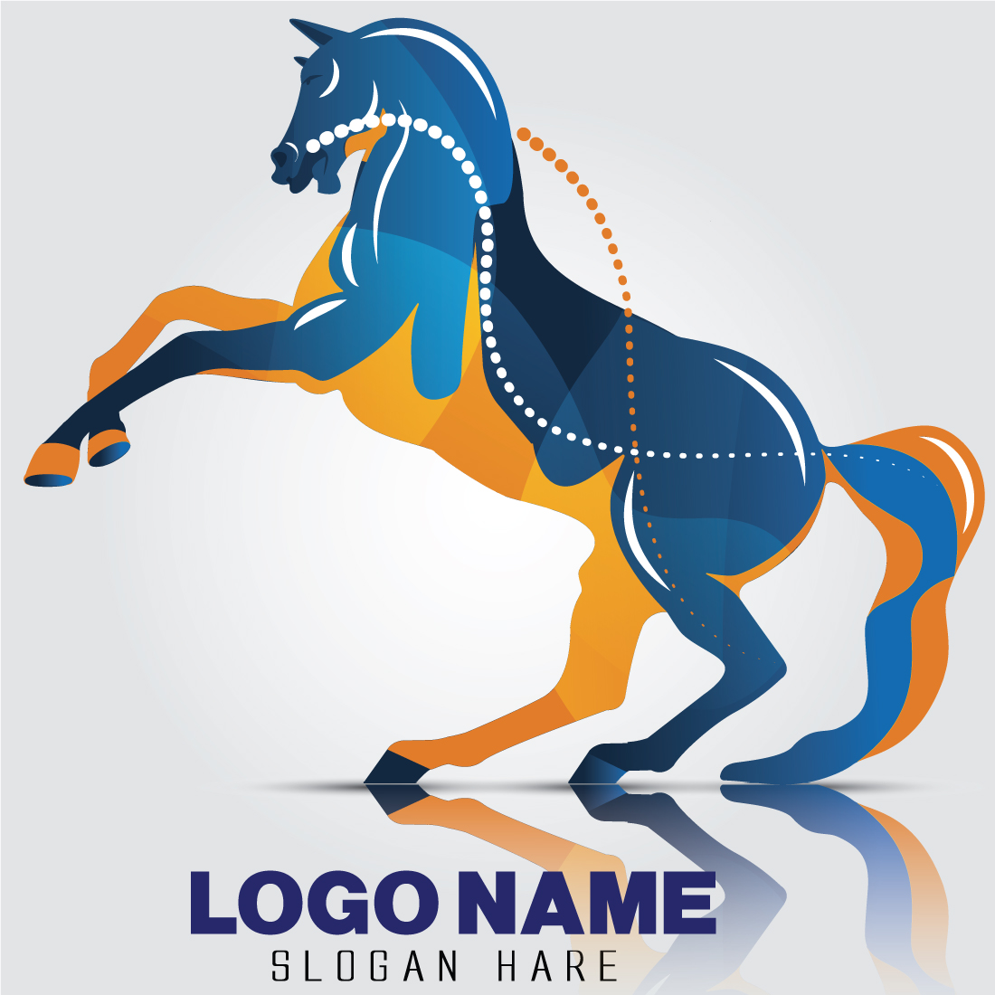 colorful-sprint-unique-horse-logo,-run-horse-logo-template preview image.