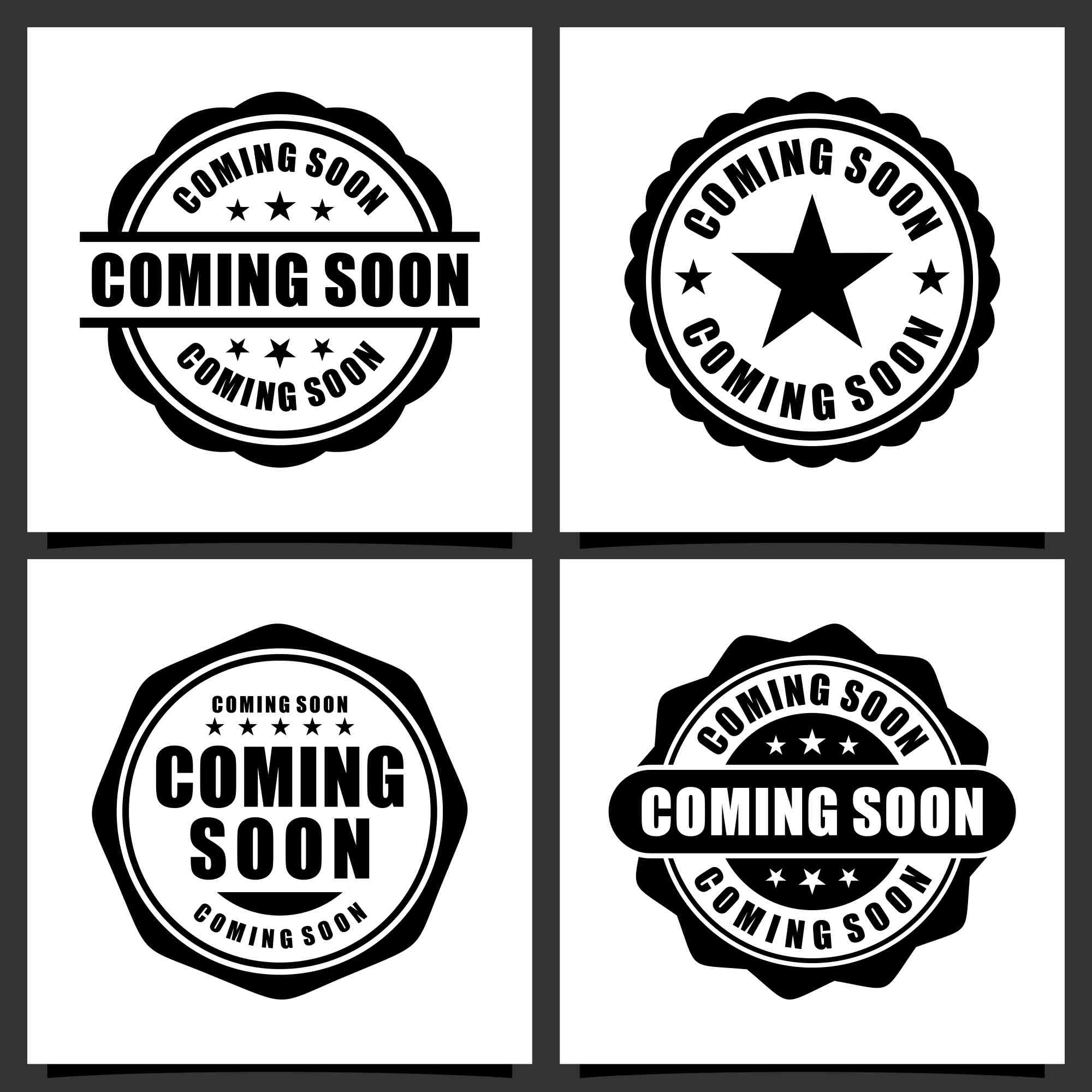 coming soon stamps logo design collection 2 455