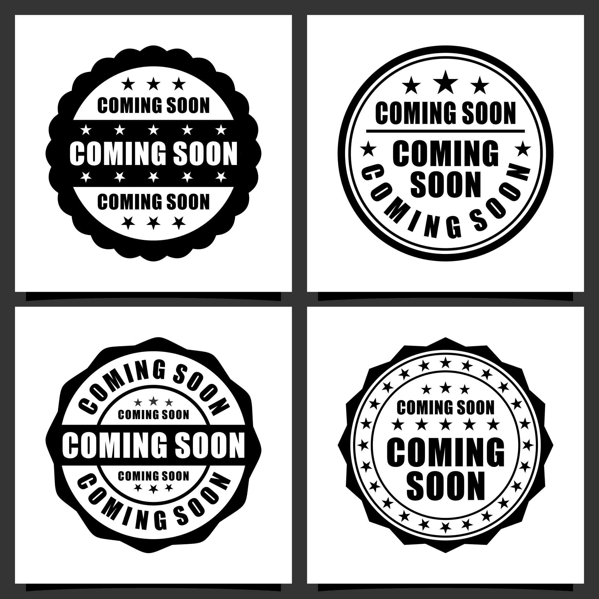 coming soon stamps logo design collection 3 526