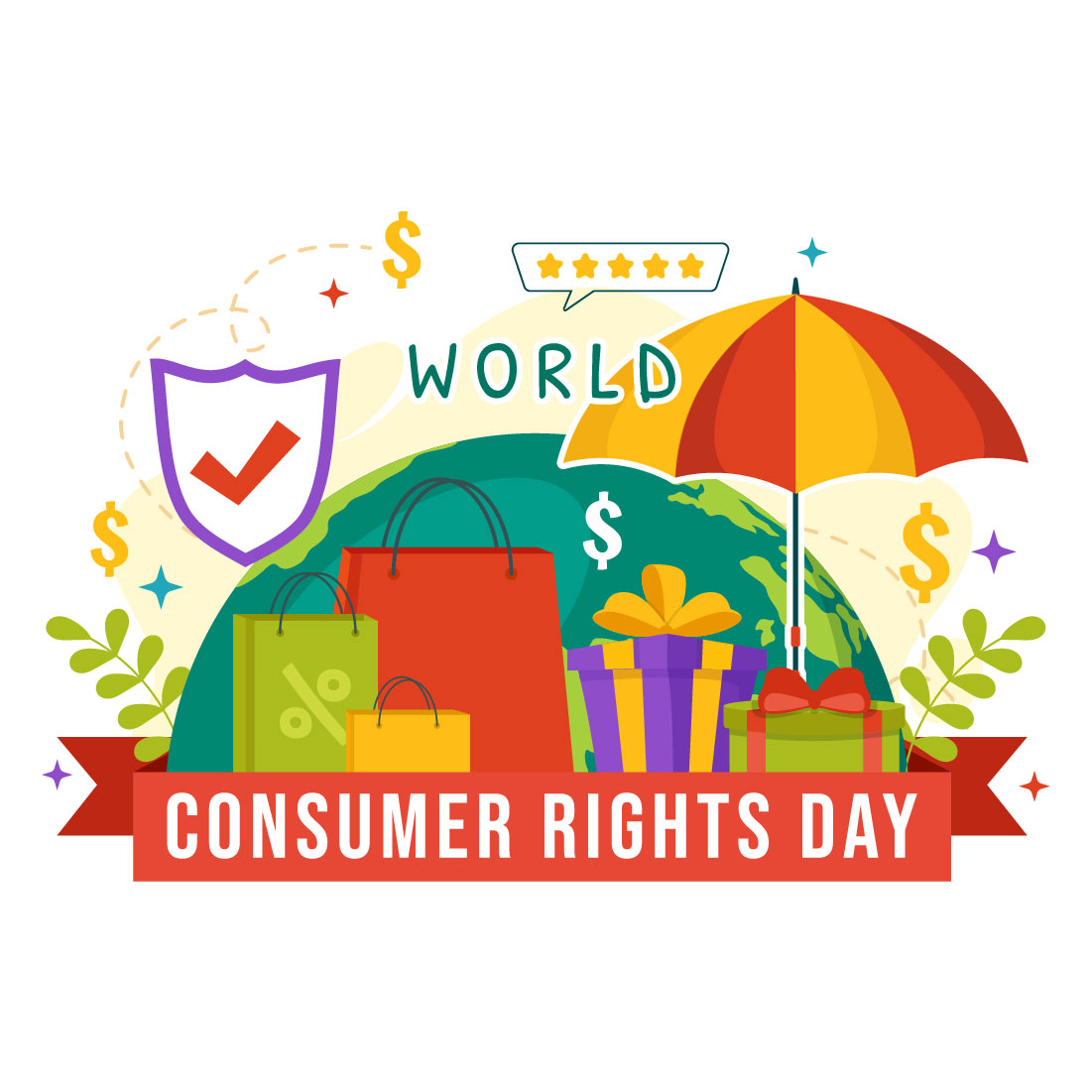 13 World Consumer Rights Day Illustration preview image.