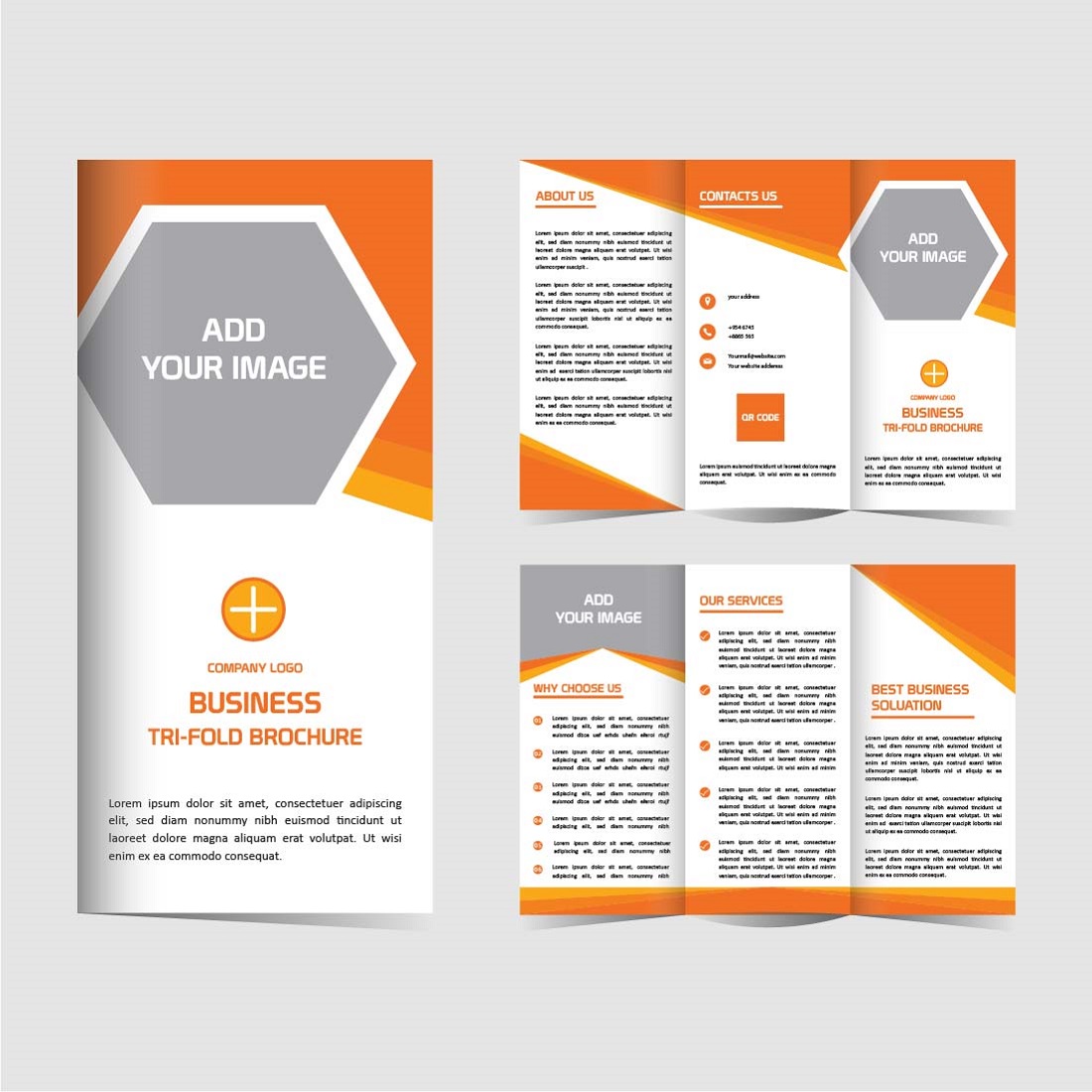 corporate business trifold brochure design set editable and resizable 03 271