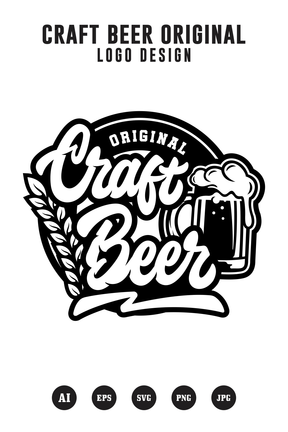Craft Beer Original logo design - $4 pinterest preview image.