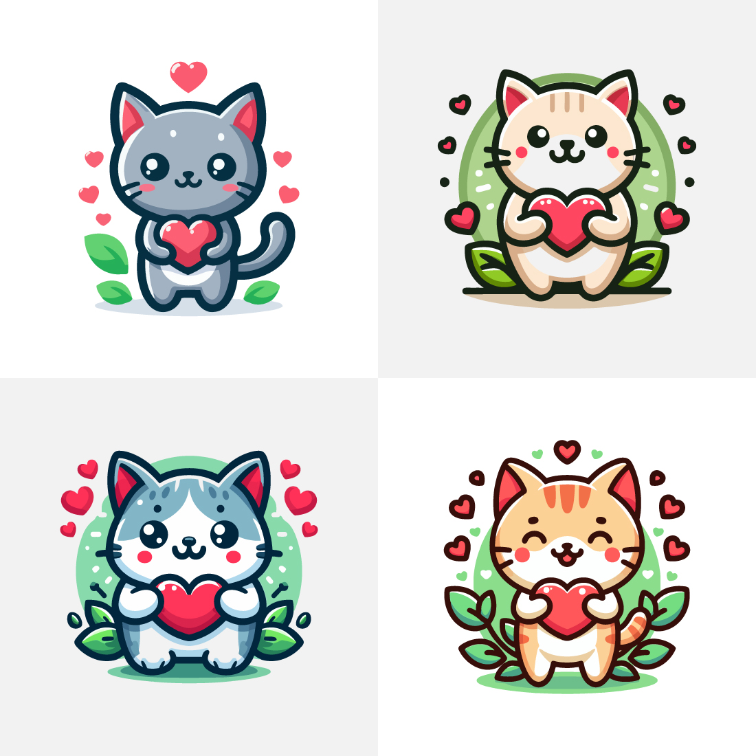 Cute Cat Logos preview image.