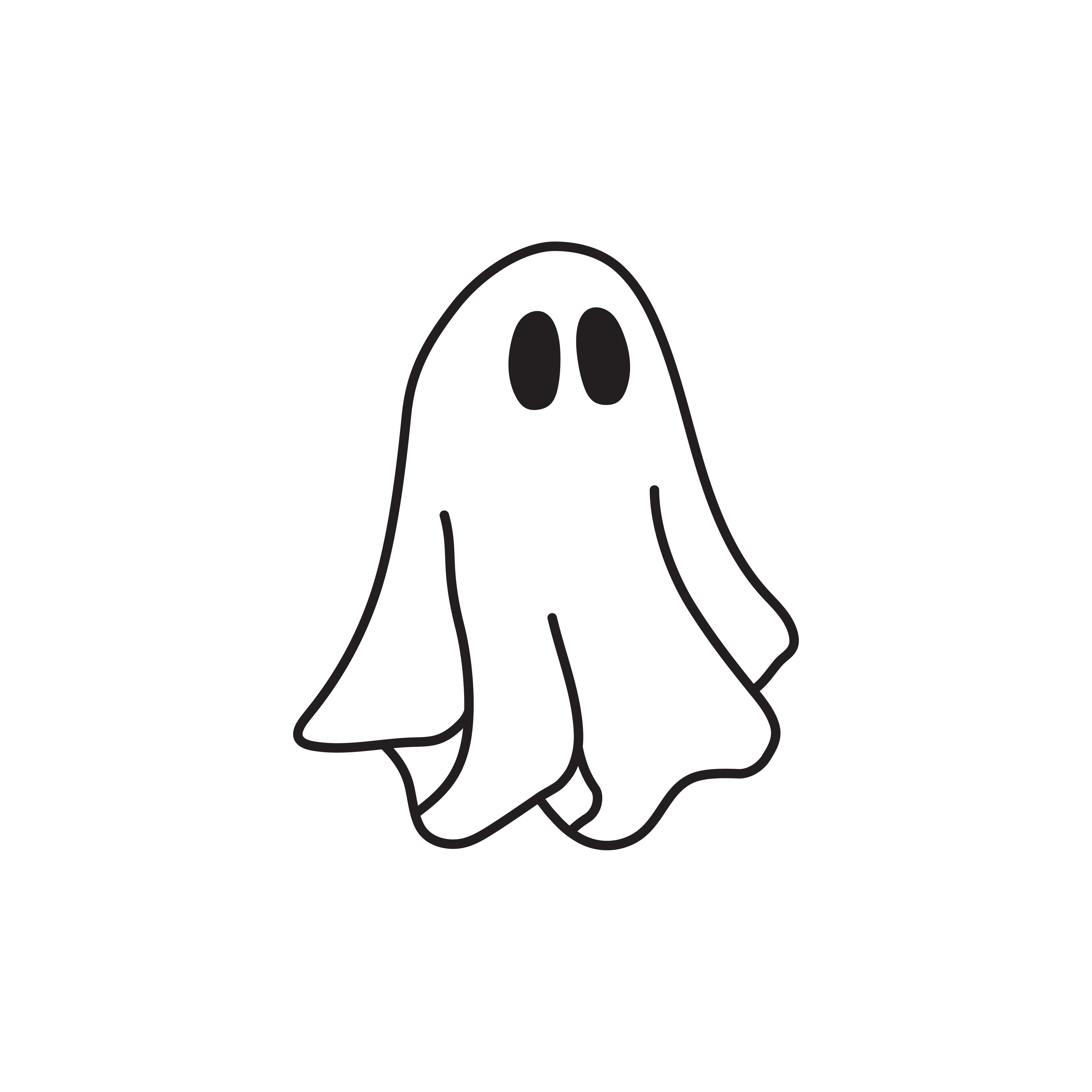 Cute Halloween Ghost Illustrations preview image.
