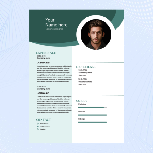 CV/Resume template cover image.