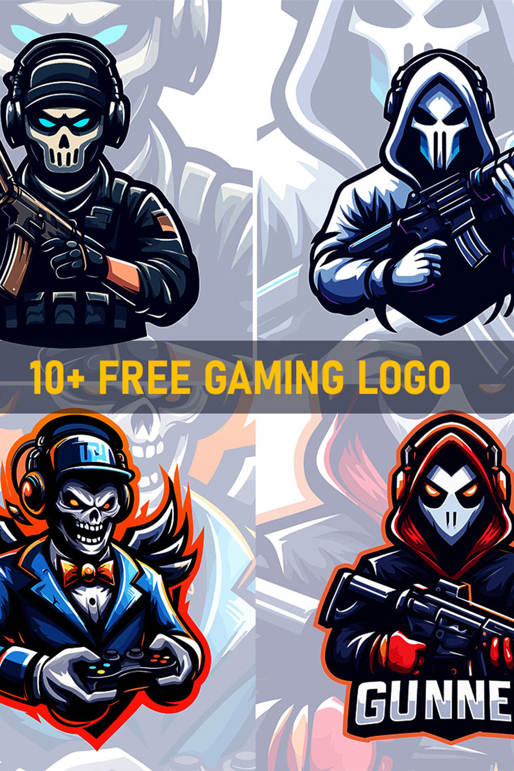 10+ Free Gaming Logo pinterest preview image.