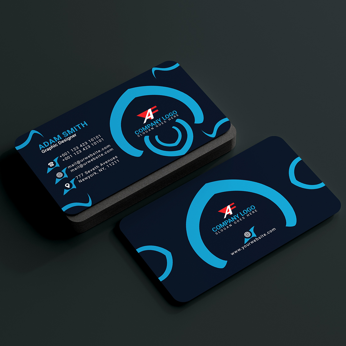 Trendy Creative 4 Color Variation Business Card All In One 2024 preview image.