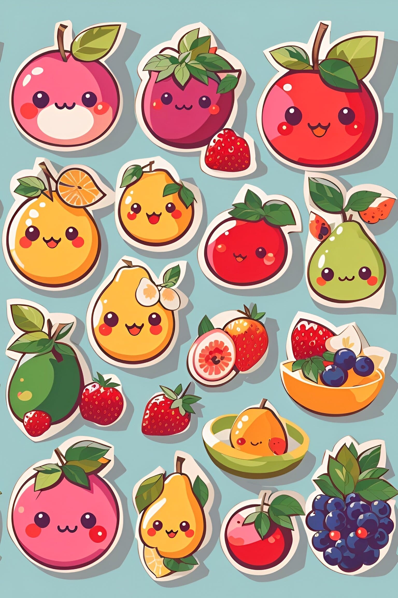 default many kawai cute fruits vector stickers 1 49b442d7 03e8 446e 808d d483ece748b9 1 1 89