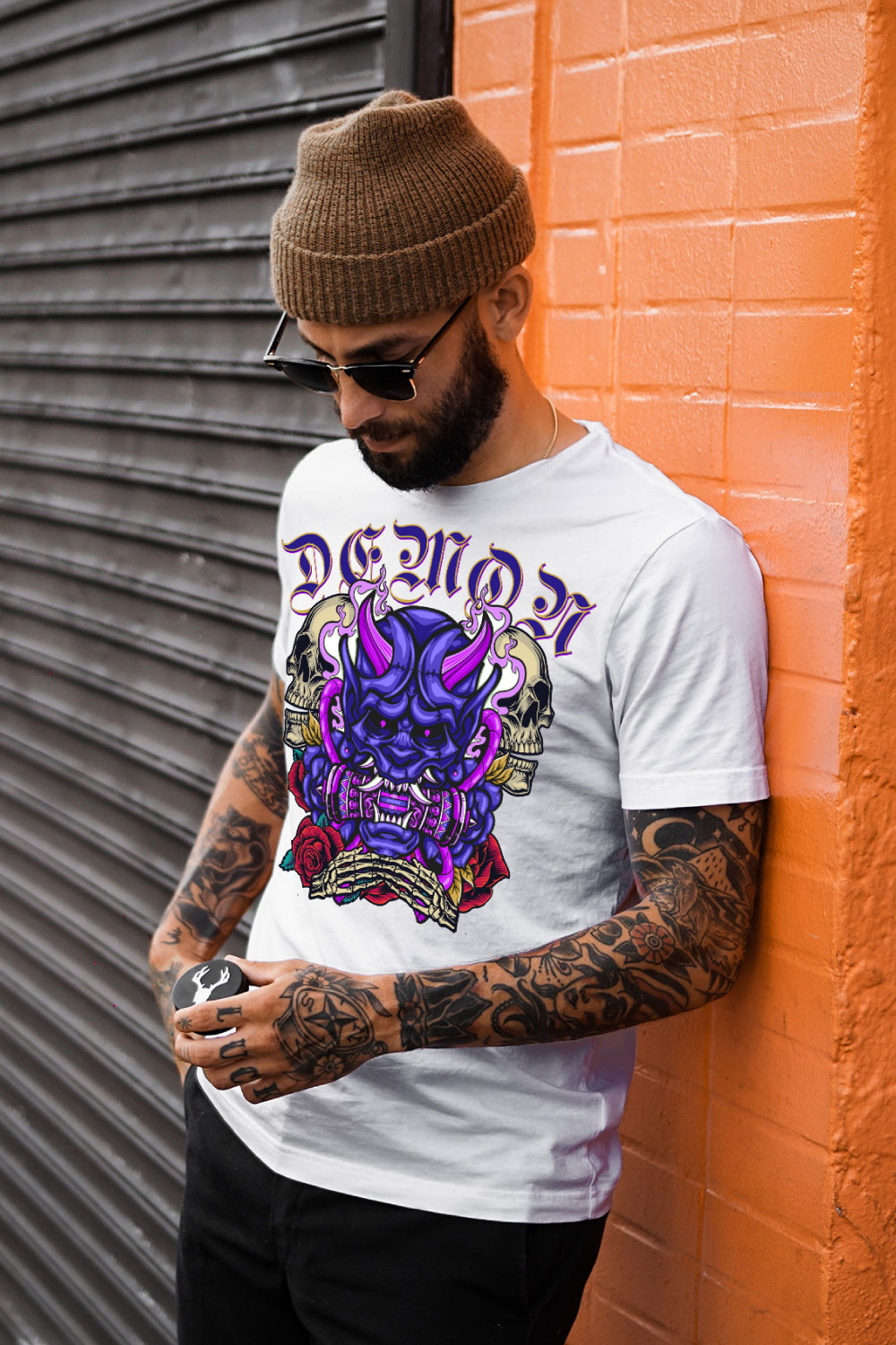 Demon T Shirt Design pinterest preview image.