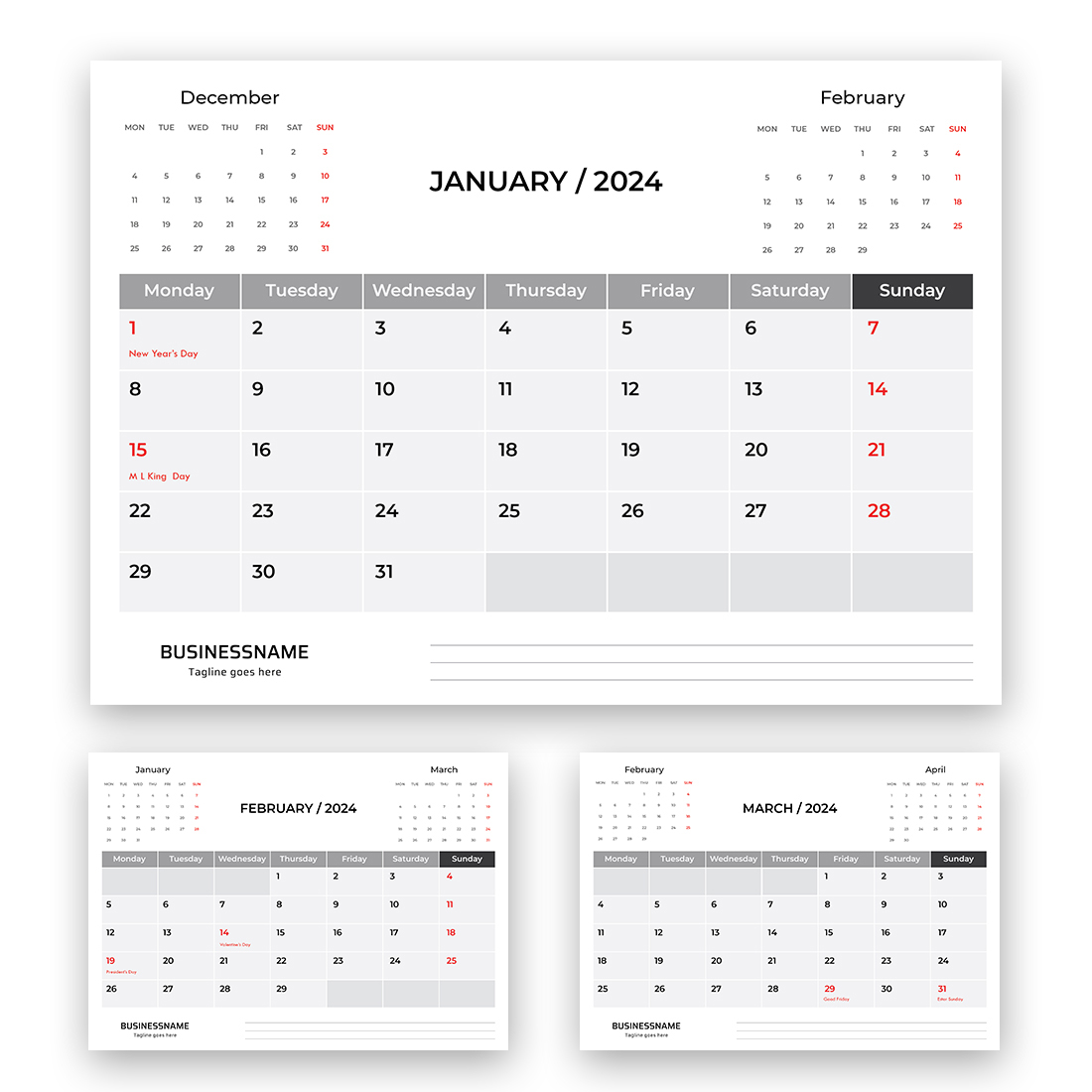 Desk Calendar 2024 cover image.