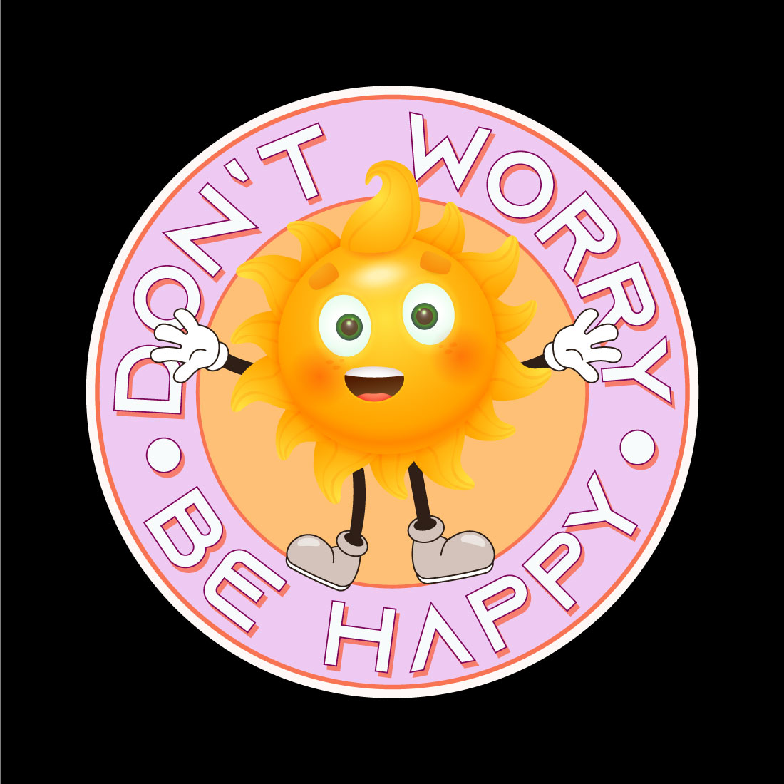 Don't Worry Be Happy T Shirt Design preview image.