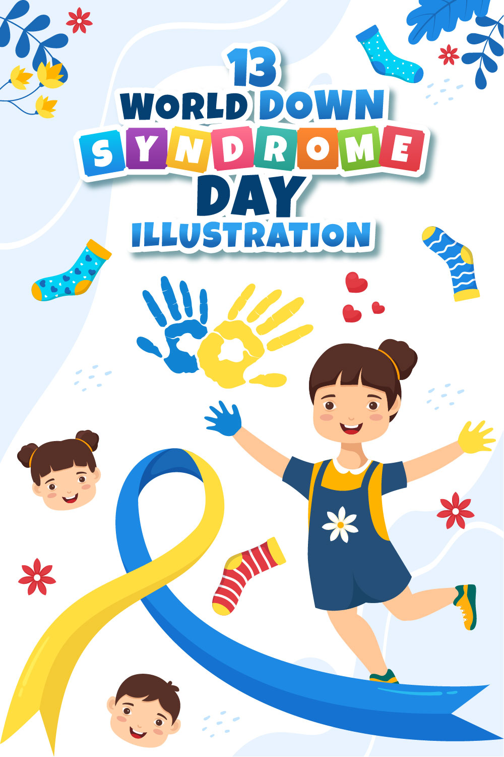 13 World Down Syndrome Day Illustration pinterest preview image.