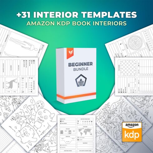 +31 Low Content Book and Coloring Book Interior Templates for Amazon KDP cover image.