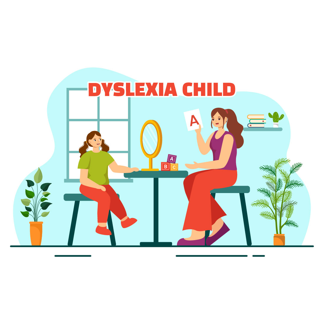 12 Dyslexia Children Illustration preview image.
