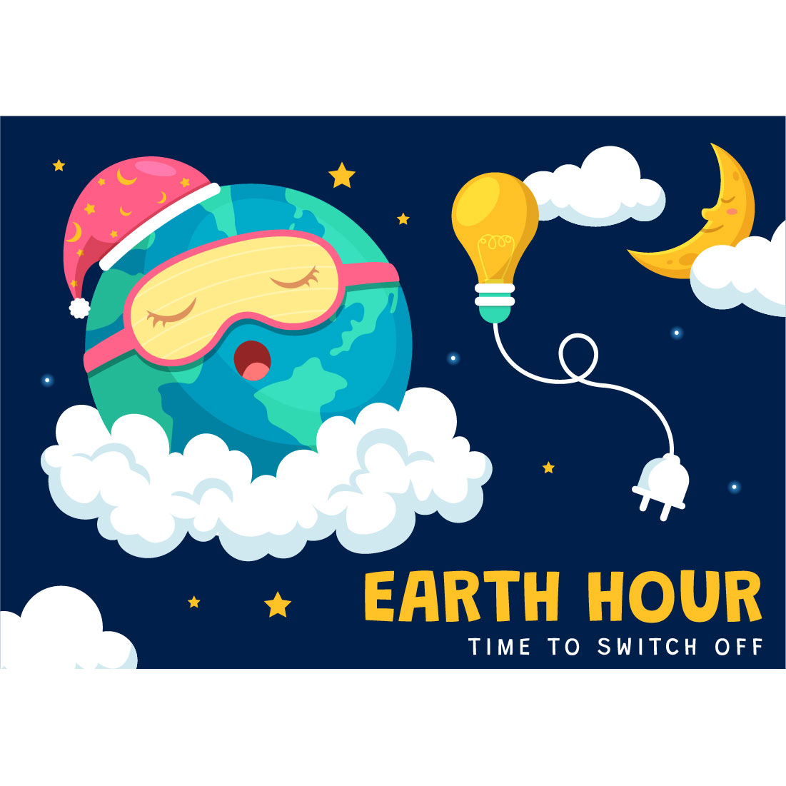 12 Earth Hour Day Illustration preview image.